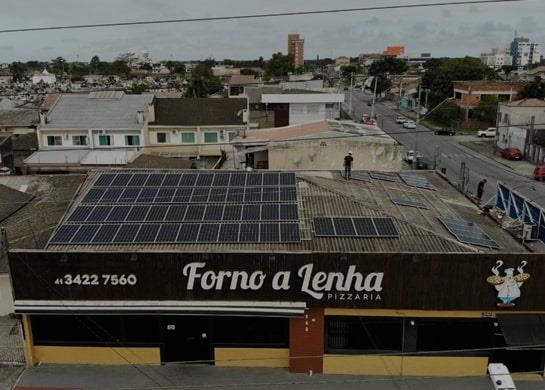 energia solar pizzaria forno lenha